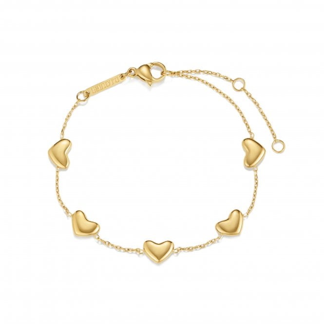D.Louise  Bubble Heart Multi Gold Tone Bracelet 16.5cm + 5cm