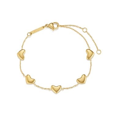 D.Louise Bubble Heart Multi Gold Tone Bracelet 16.5cm + 5cm