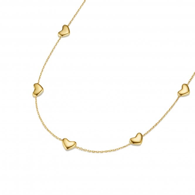 D.Louise  Bubble Multi Heart Gold Tone Necklace 40cm + 5cm