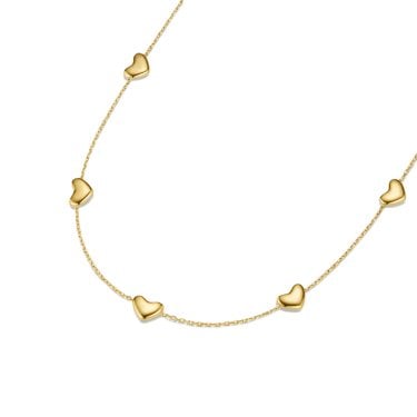 D.Louise Bubble Multi Heart Gold Tone Necklace 40cm + 5cm