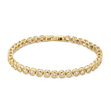 D.Louise Classic Bezel Tennis Gold Tone Bracelet 16.5cm