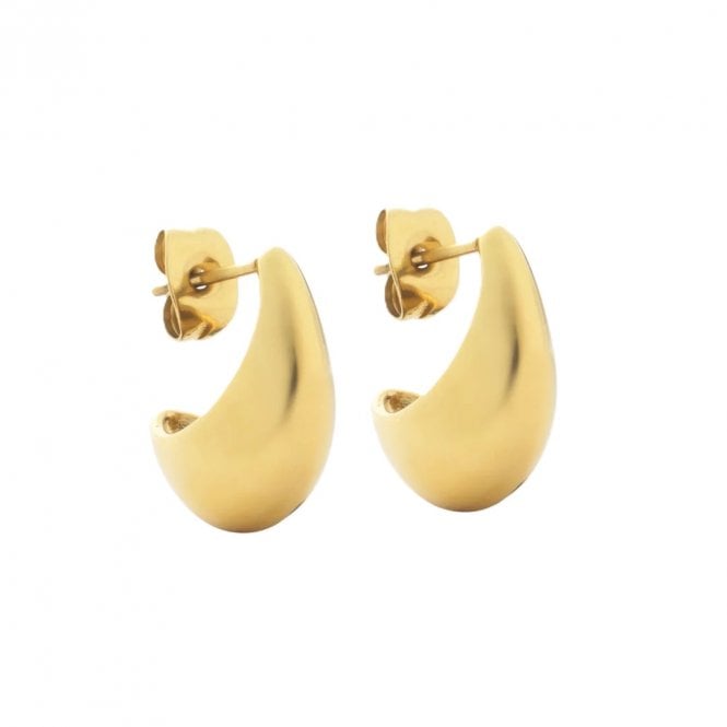 D.Louise  Curved Mini Gold Tone Hoops 10mm x 10mm