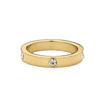D.Louise Eternity Stacking Gold Tone Ring Size R