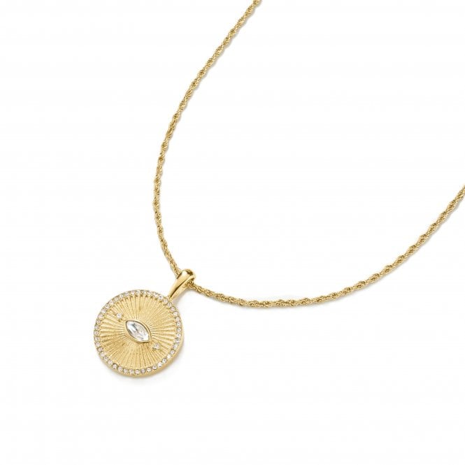 D.Louise  Evil Eye Talisman Gold Tone Necklace 45cm + 4cm