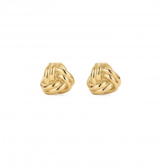 D.Louise  Knots Gold Tone Stud Earrings 10mm