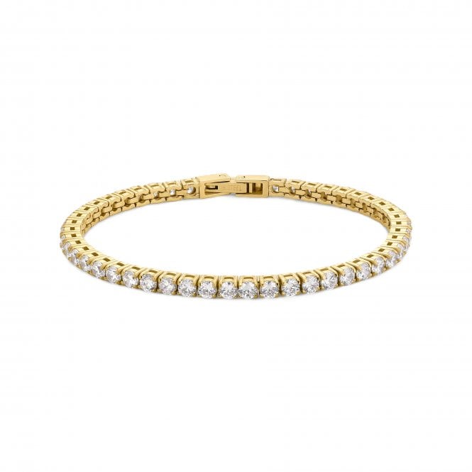 D.Louise  Luxe Tennis Gold Tone Bracelet 3mm, 20cm