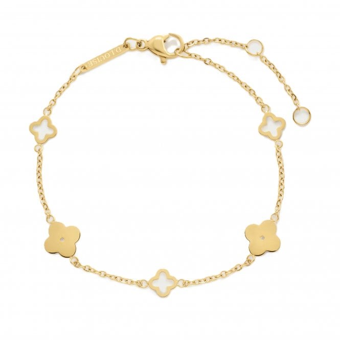 D.Louise  Multi Clover Gold Tone Bracelet 16.5cm + 3cm