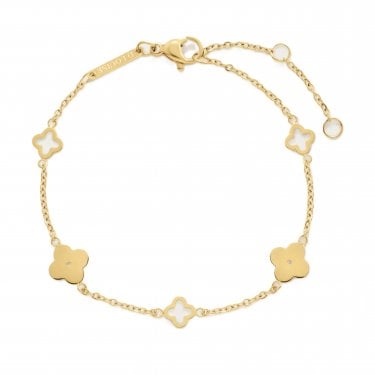 D.Louise Multi Clover Gold Tone Bracelet 16.5cm + 3cm