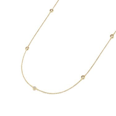 D.Louise Multi Stone Gold Tone Chain Necklace 40cm + 5cm