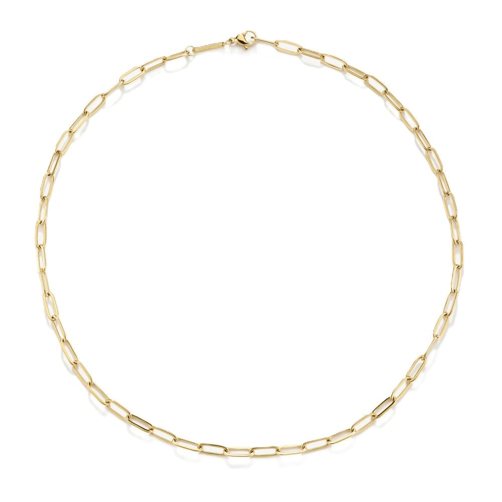 D.louise Women's Gold Paperclip Tone Necklace 45Cm
