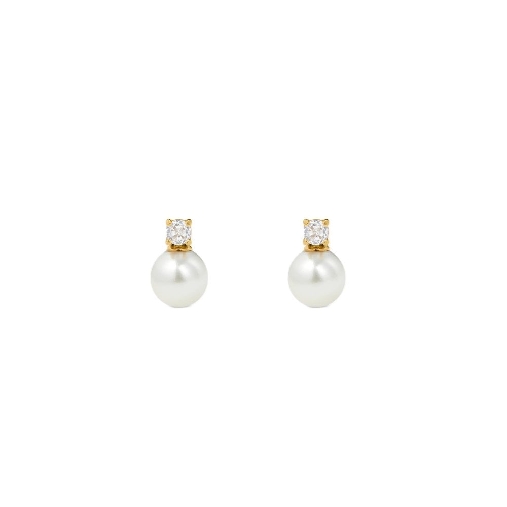 D.louise Women's Gold Pearl Drop Tone Earrings 7Mm X 9Mm