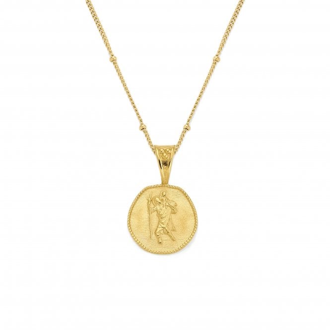 D.Louise  St Christopher Stay Safe Wherever You Go Gold Tone Necklace 45cm + 4cm