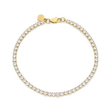 D.Louise Tennis Gold Tone Bracelet 16.5cm