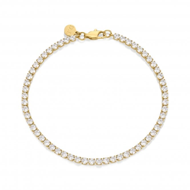 D.Louise  Tennis Gold Tone Bracelet 18.5cm