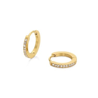 D.Louise Tennis Gold Tone Huggies 13mm