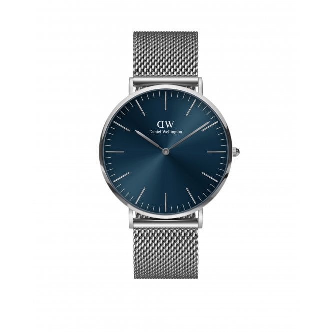 Daniel Wellington  Gents Classic Arctic 40mm Blue Dial Stainless Steel Mesh Strap Watch 