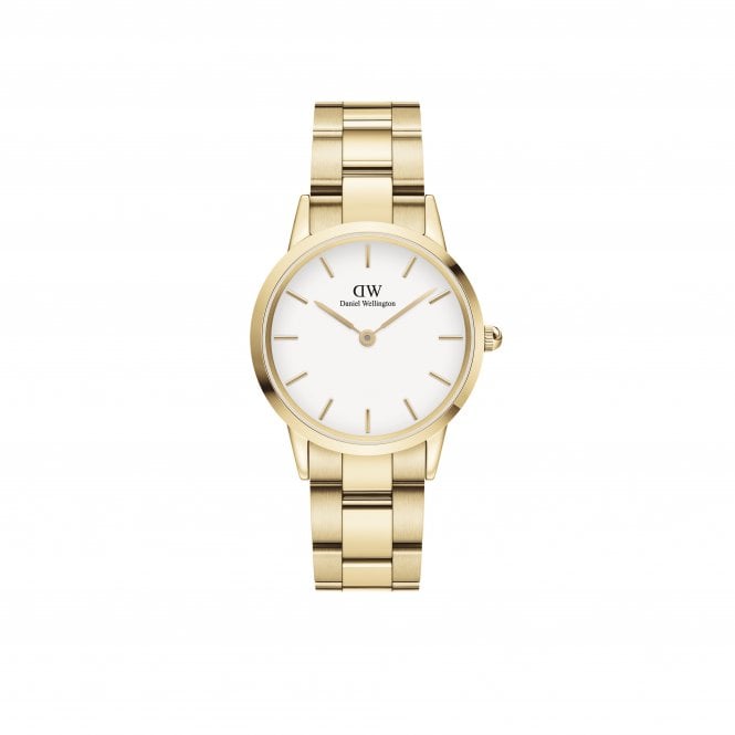 Daniel Wellington  Ladies Iconic Link 32mm White Dial Gold Tone Stainless Steel Watch