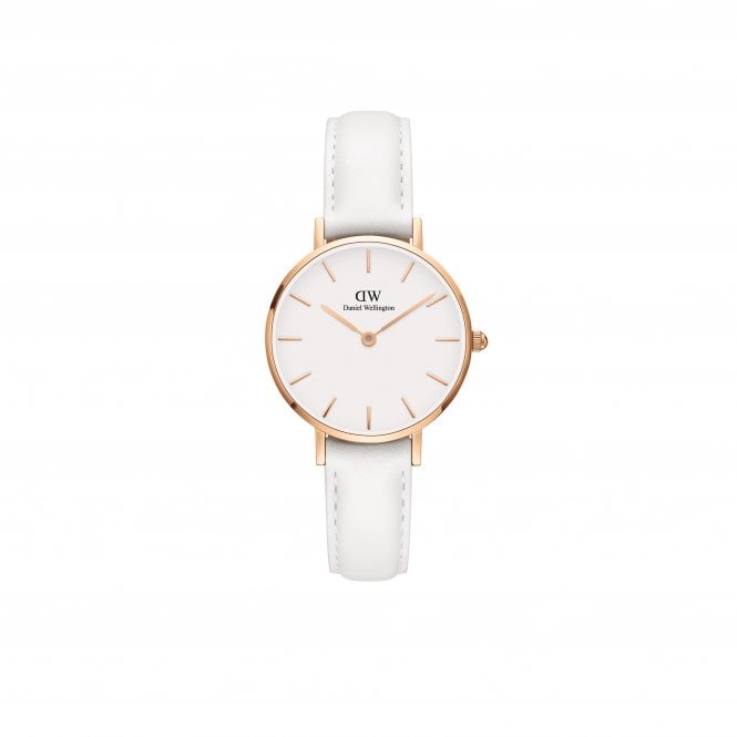 Daniel Wellington  Ladies Petite Bondi 28mm White Leather Strap Watch