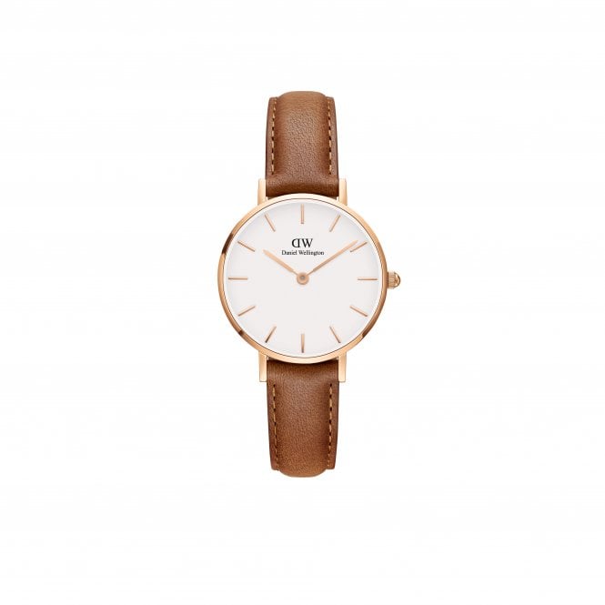 Daniel Wellington  Ladies Petite Durham 28mm Brown Leather Strap Watch