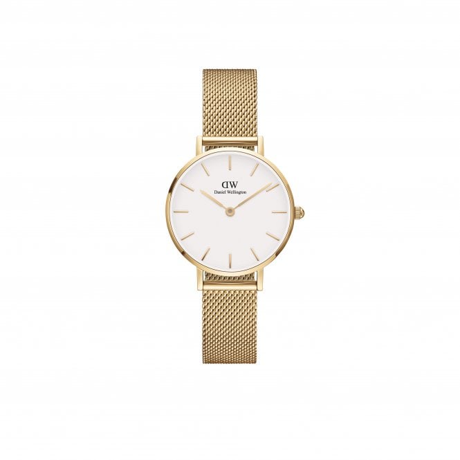 Daniel Wellington  Ladies Petite Evergold 28mm Gold Tone Stainless Steel Mesh Strap Watch