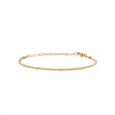 Daniel Wellington Twisted Chain Gold Tone Bracelet 15.5-18.5cm