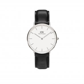 Daniel Wellington 36 mm white face black leather strap Amazon.com: Daniel Wellington Classic Sheffield 36mm Unisex  main image 4