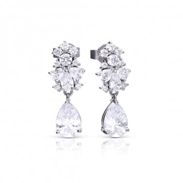 Diamonfire Ornate Statement Teardrop Earrings 2.5 x 0.9cm