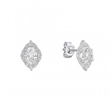 Diamonfire Oval Cluster Stud Earrings 1.2 x 0.9cm