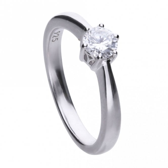 Diamonfire  Sterling Silver 0.50ct CZ Solitaire Ring