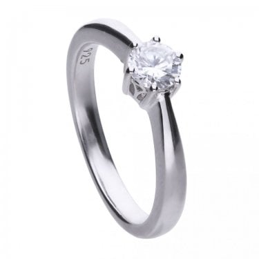 Diamonfire Sterling Silver 0.50ct CZ Solitaire Ring