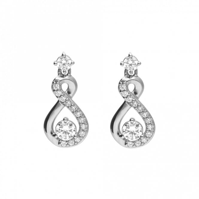 Diamonfire  Sterling Silver 0.94ct CZ Infinity Drop Earrings