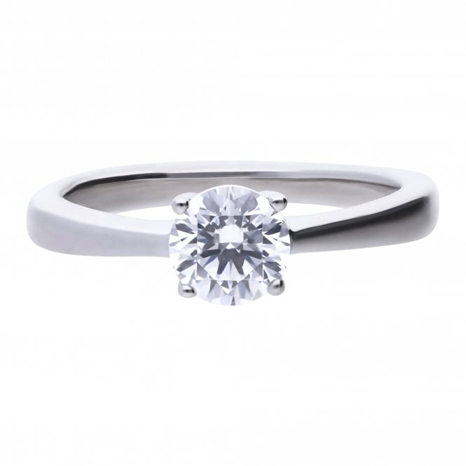 Diamonfire  Sterling Silver Claw Set 1ct CZ Solitaire Ring
