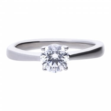 Diamonfire Sterling Silver Claw Set 1ct CZ Solitaire Ring