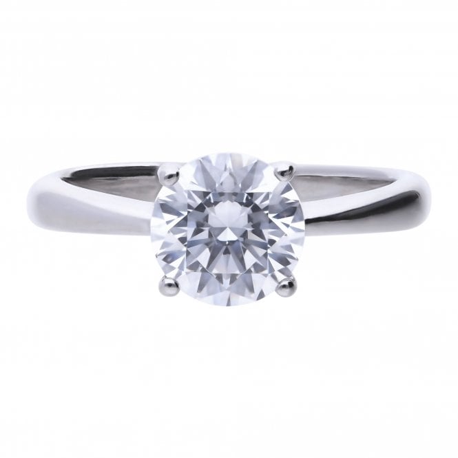 Diamonfire  Sterling Silver Claw Set 2ct CZ Solitaire Ring