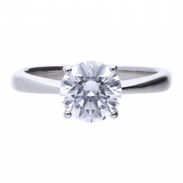 Diamonfire Sterling Silver Claw Set 2ct CZ Solitaire Ring