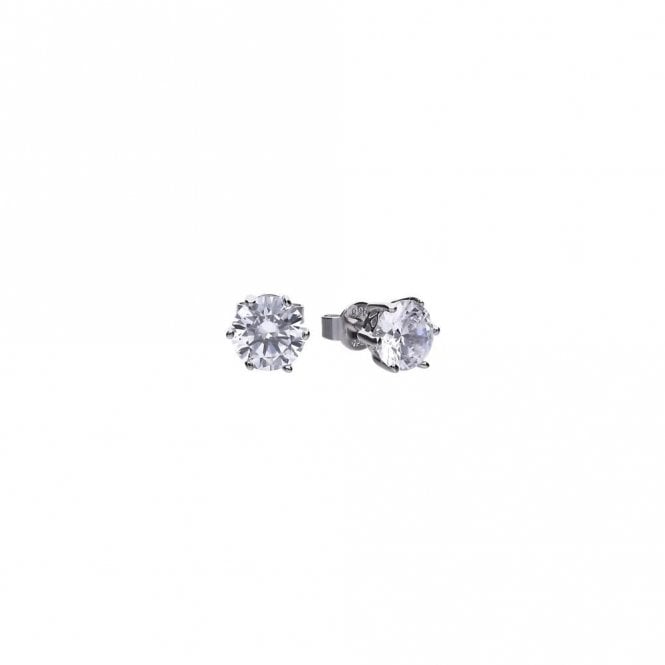 Diamonfire  Sterling Silver Claw Set 3ct CZ Solitaire Earrings