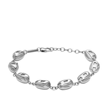 Diesel D Logo Oval Stainless Steel Bracelet 0.9cm, 18.6cm + 3cm