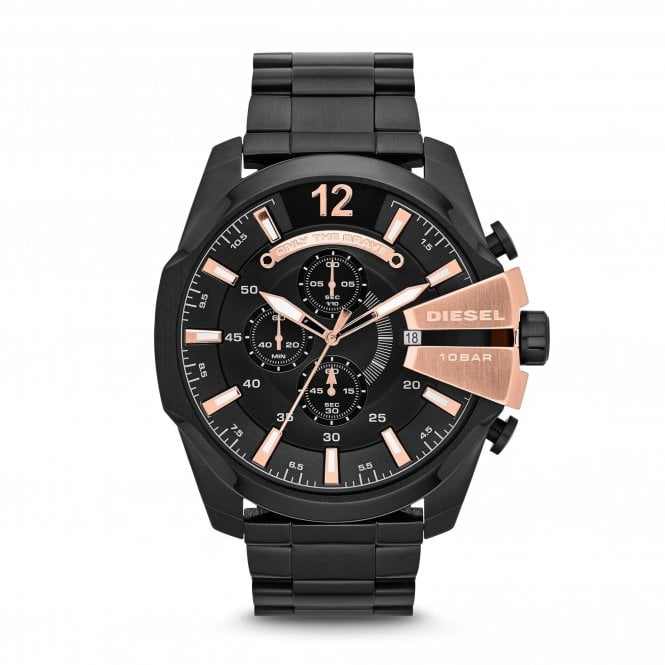 Diesel Watches Diesel Gents Mega Chief Black Stainless Steel Watch 