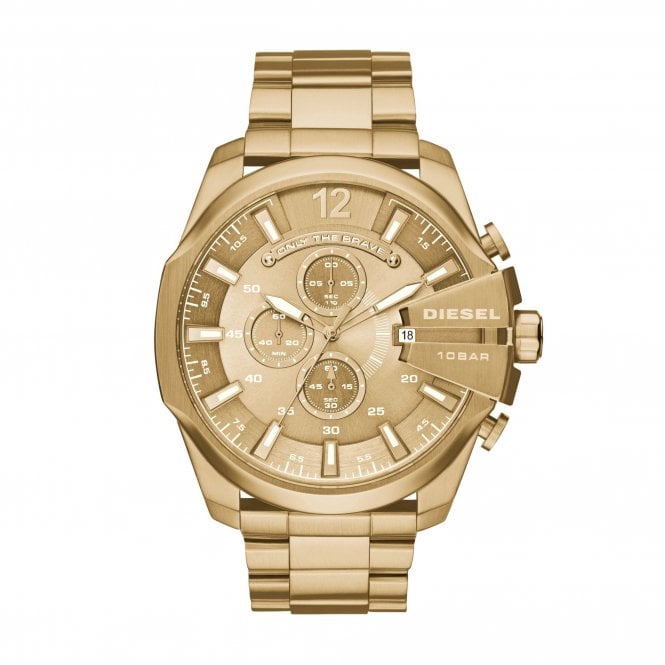 Diesel Watches Diesel Gents Mega Chief Gold Tone Stainless Steel Watch