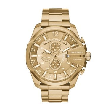 Diesel Gents Mega Chief Gold Tone Stainless Steel Watch