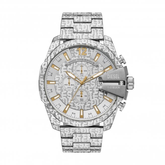 Diesel Watches Diesel Gents Mega Chief Stainless Steel Chronograph Watch