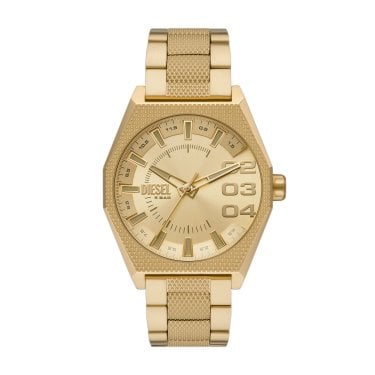 Diesel Gents Scraper Yellow Gold Tone Stainless Steel Watch 