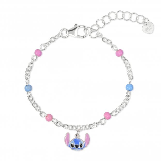 Disney Jewellery Disney Lilo and Stitch Pink & Blue Beads Bracelet 0.9 x 0.6cm, 12-14cm 