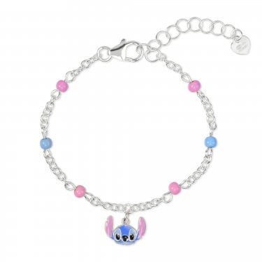 Disney Lilo and Stitch Pink & Blue Beads Bracelet 0.9 x 0.6cm, 12-14cm 