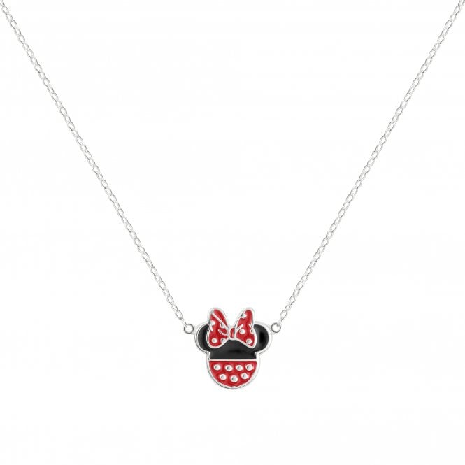 Disney Jewellery Disney Minnie Mouse Bow Enamel Necklace 1.2 x 1.3cm, 40-45cm