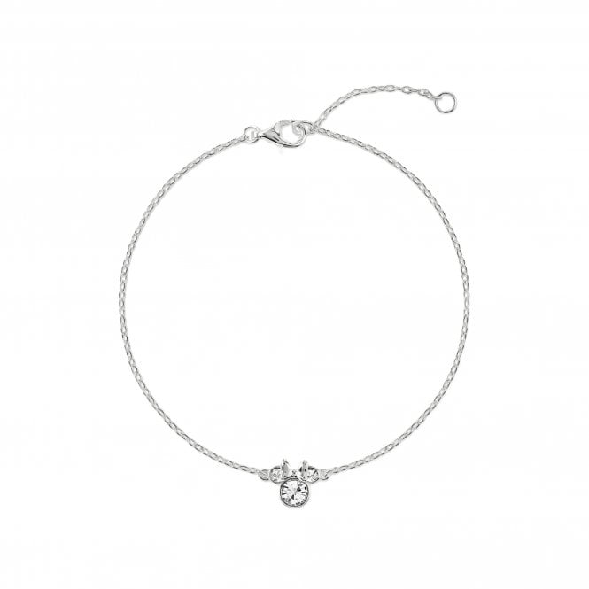 Disney Jewellery Disney Minnie Mouse CZ April Birthstone Bracelet 0.7 x 0.7cm, 17cm + 2.5cm