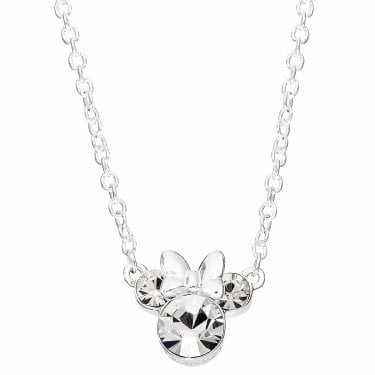 Disney Minnie Mouse CZ April Birthstone Necklace 1 x 0.9cm, 18"