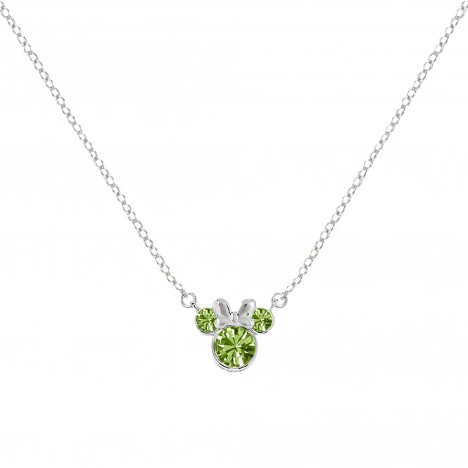 Disney Jewellery Disney Minnie Mouse CZ August Birthstone Necklace 0.7 x 0.7cm, 40-45cm