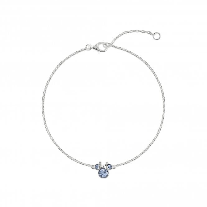 Disney Jewellery Disney Minnie Mouse CZ December Birthstone Bracelet 0.7 x 0.7cm, 17cm + 2.5cm