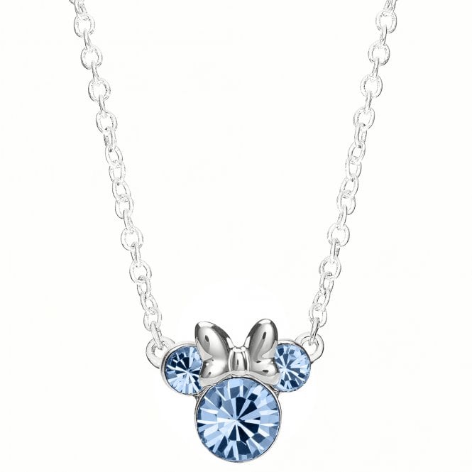 Disney Jewellery Disney Minnie Mouse CZ December Birthstone Necklace 1 x 0.9cm, 18